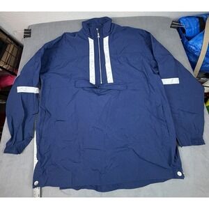 Vintage Nike Windbreaker Jacket 90s M Blue Pullover Kangaroo Pouch Quarter Zip